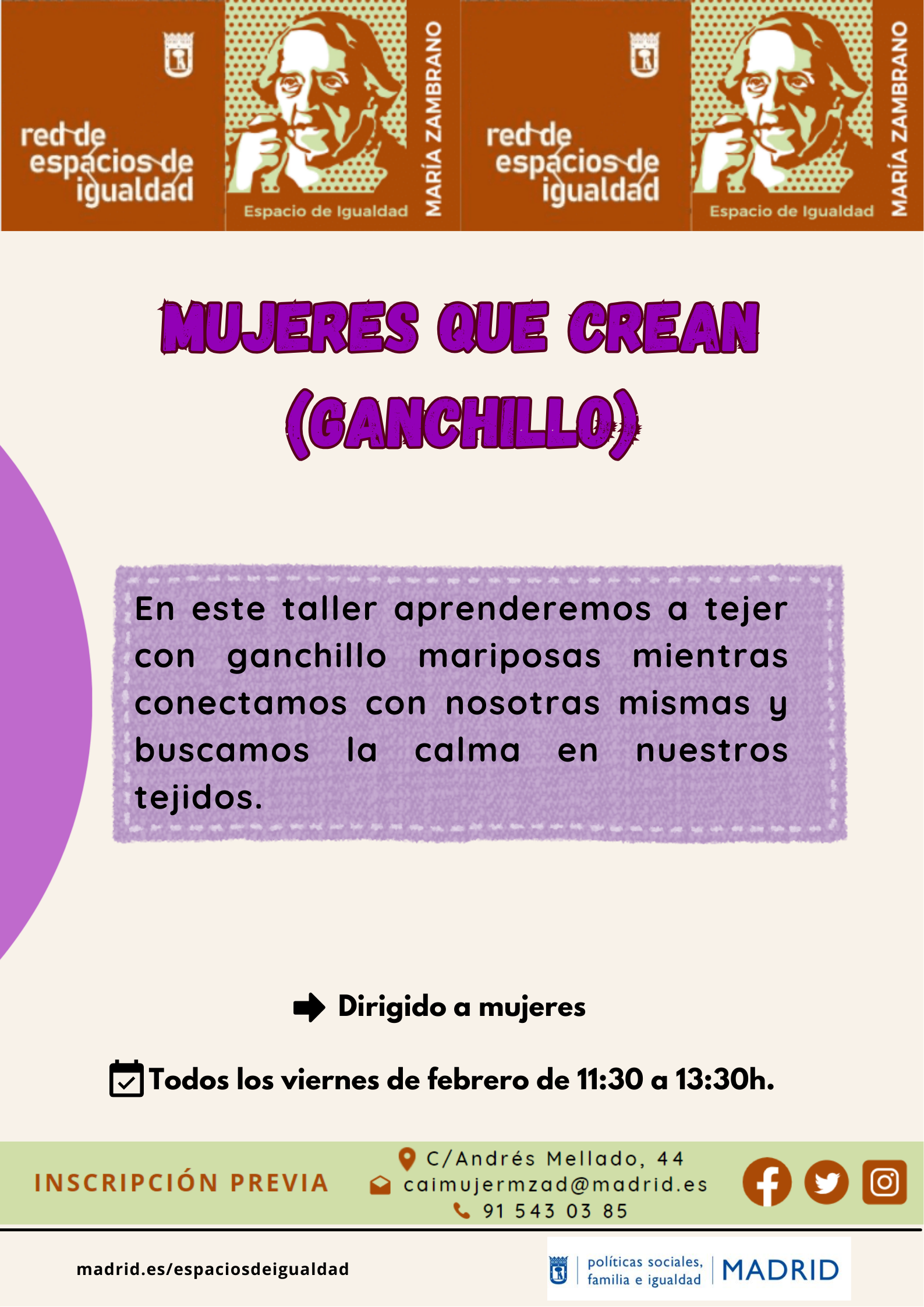 Cartel con el texto contenido en web