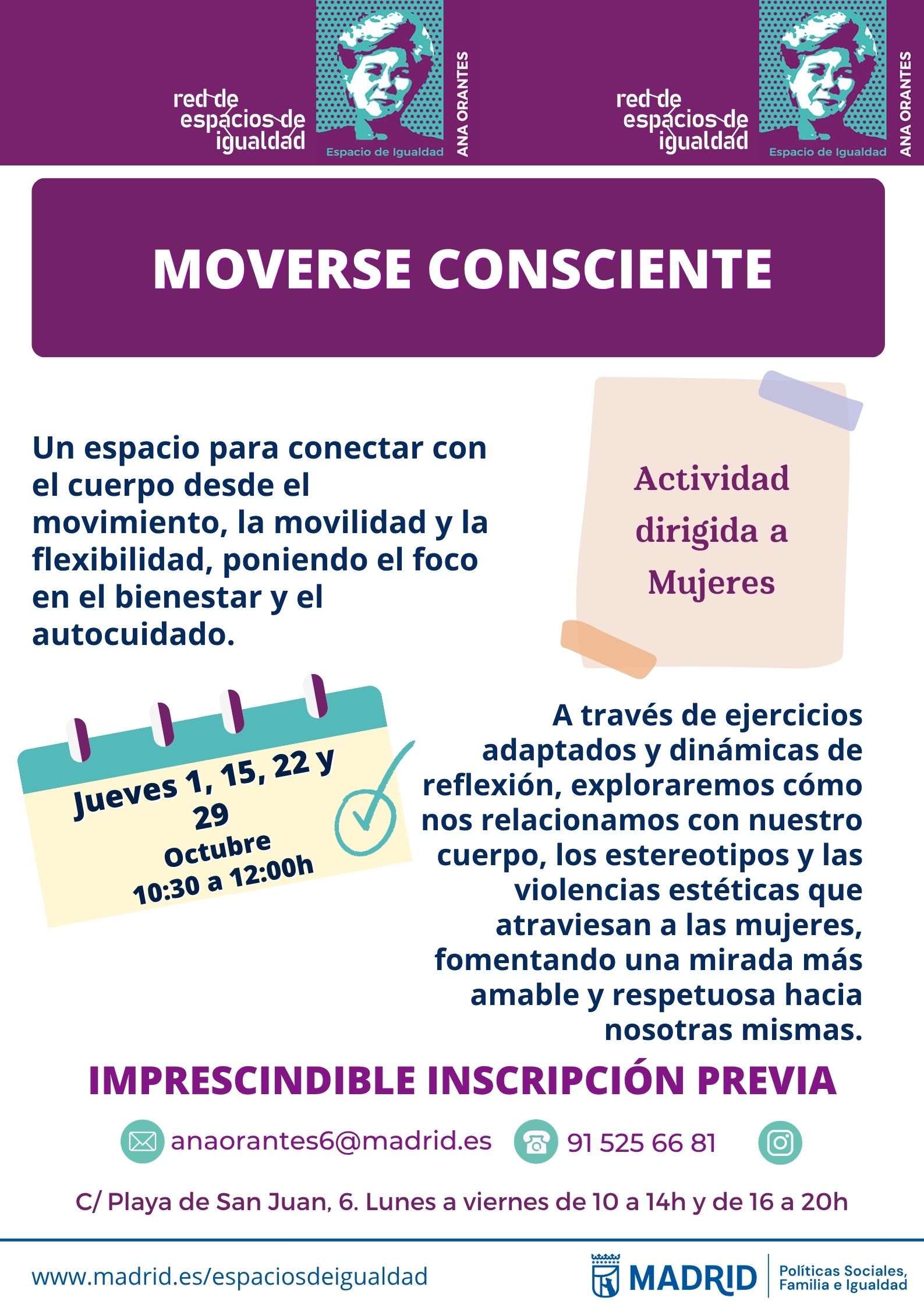 Cartel con texto con la misma informaci&oacute;n que en web