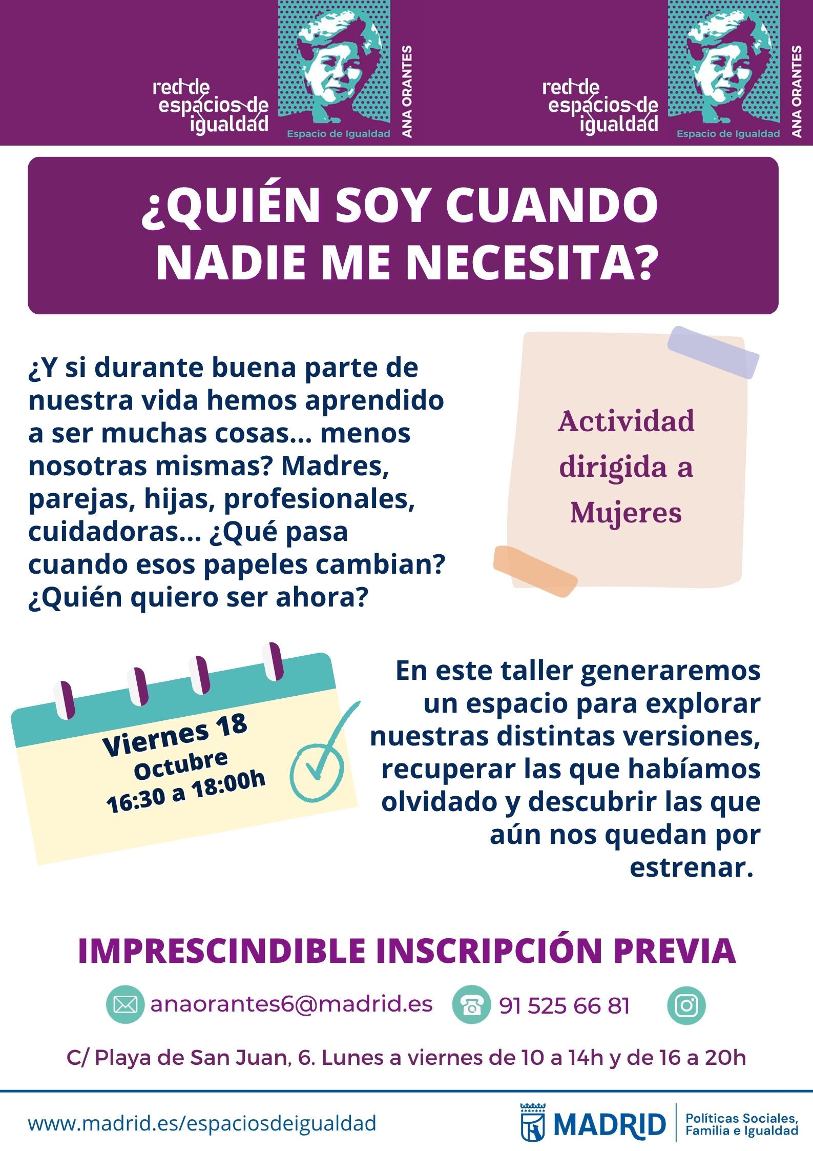 Cartel con el texto contenido en web
