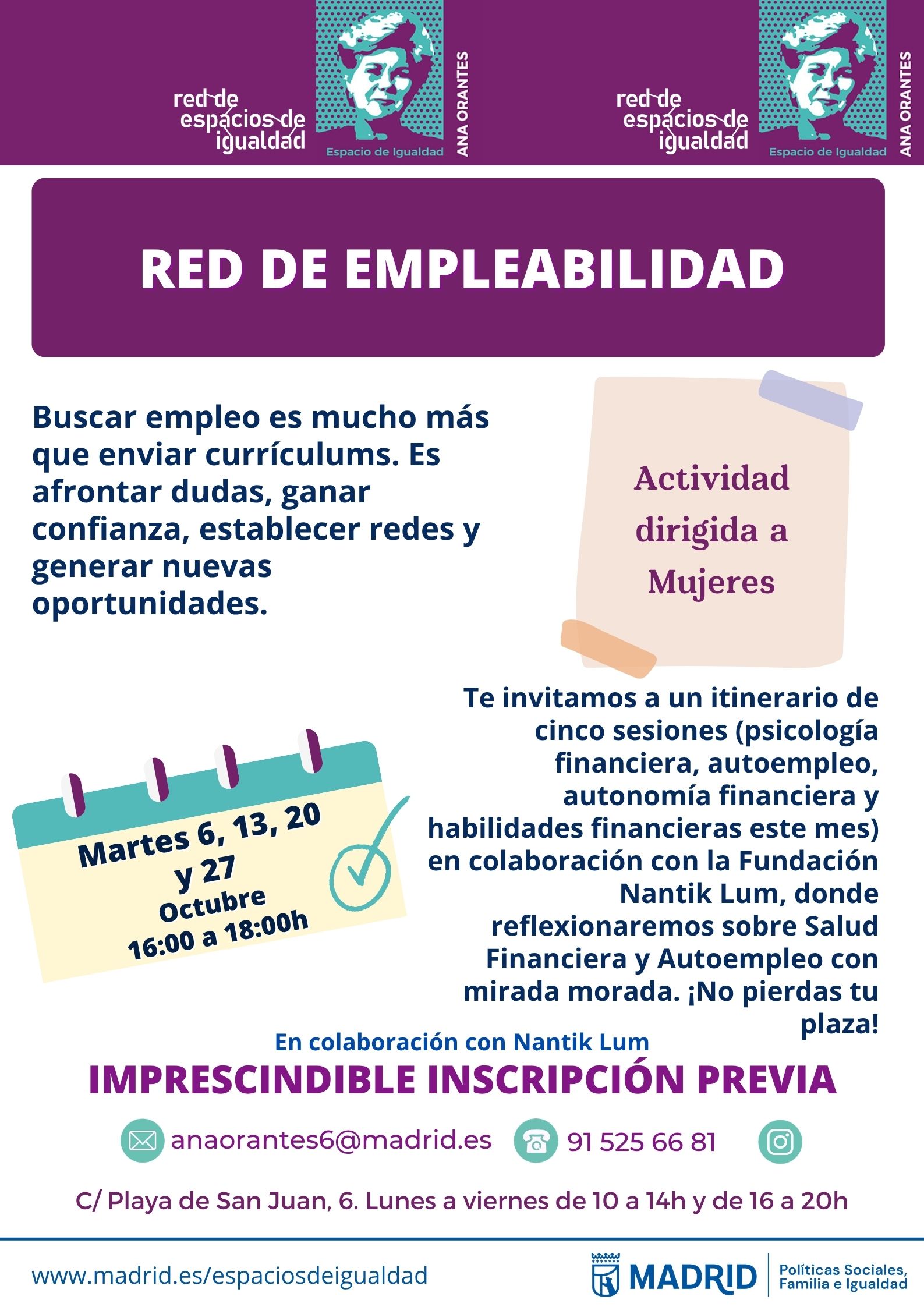 cartel con texto informativo similar al publicado en web