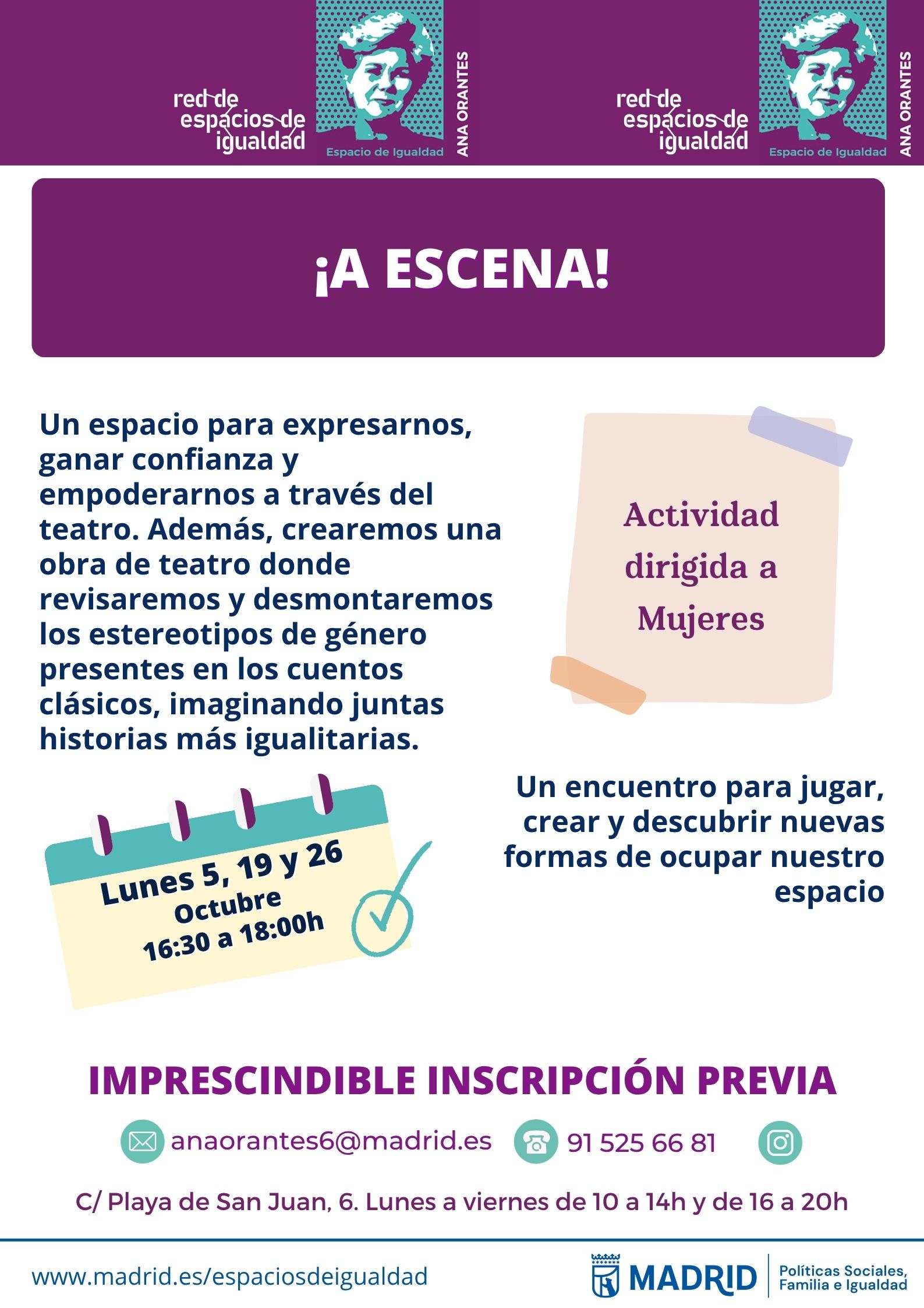 Cartel con el texto contenido en web