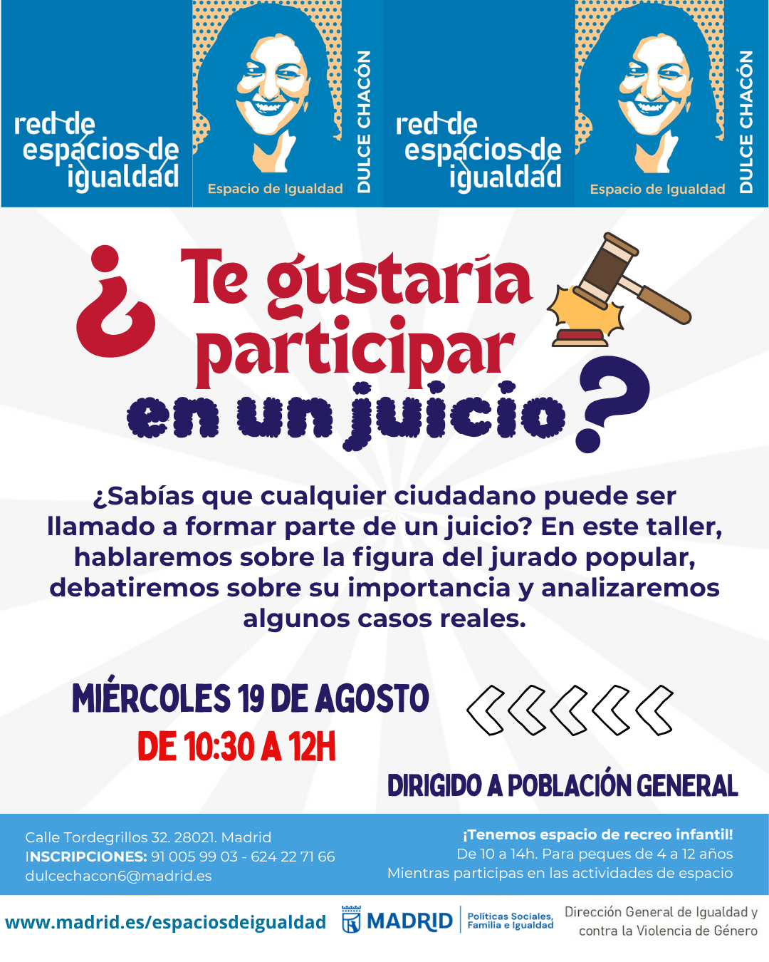 Cartel con el texto contenido en web