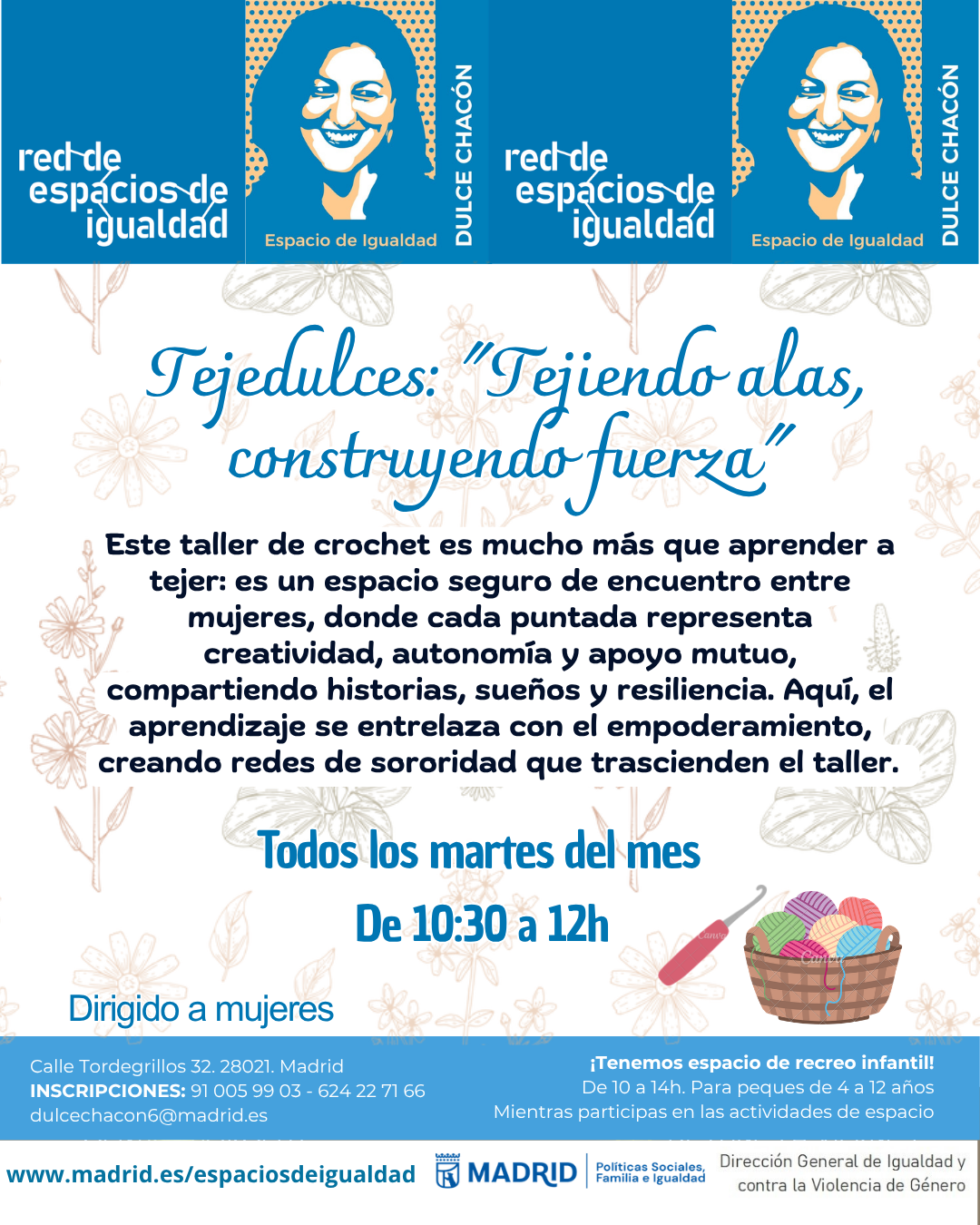 Cartel con el texto contenido en web