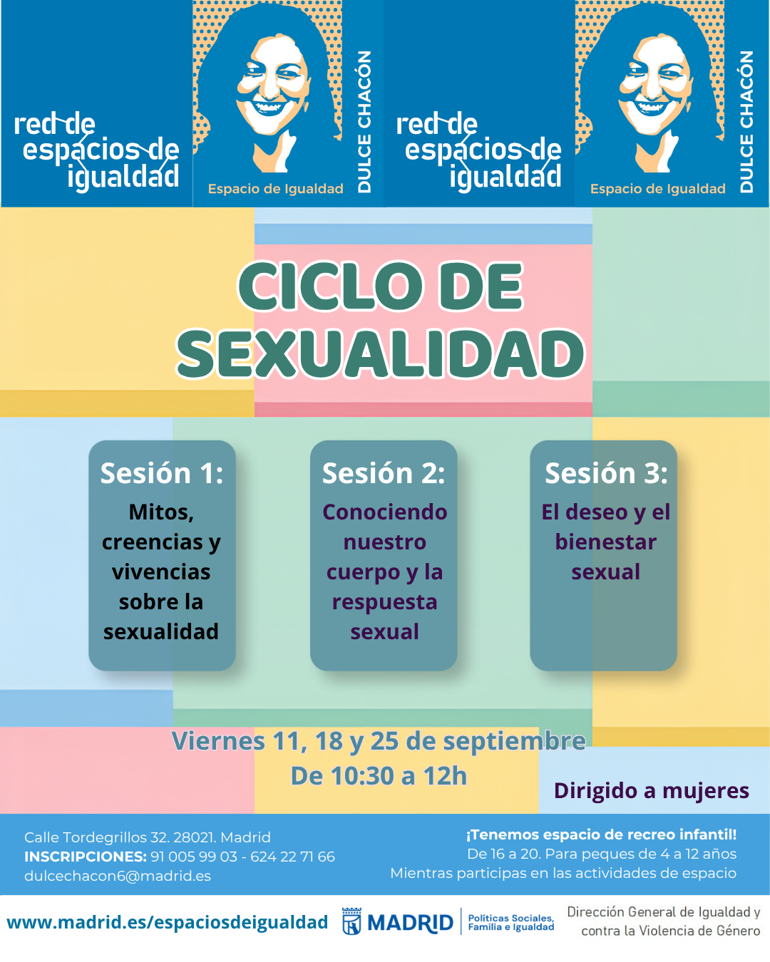 Cartel con el texto contenido en web