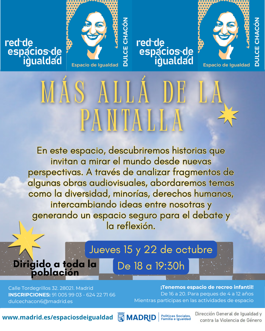 Cartel con el texto contenido en web