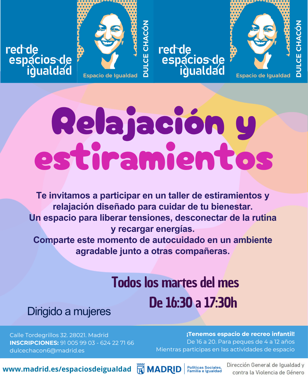 Cartel con el texto contenido en web