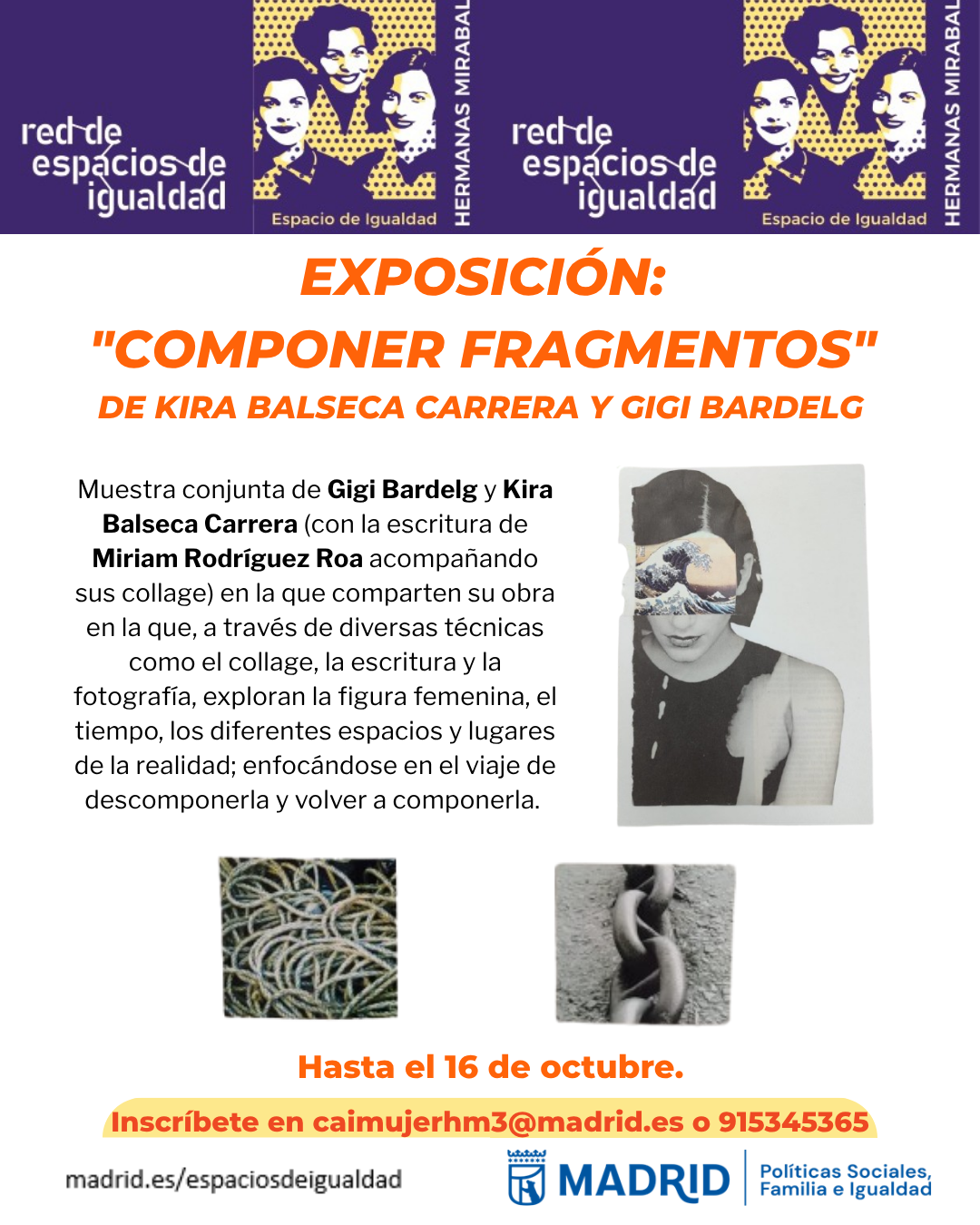 Cartel con el texto contenido en web