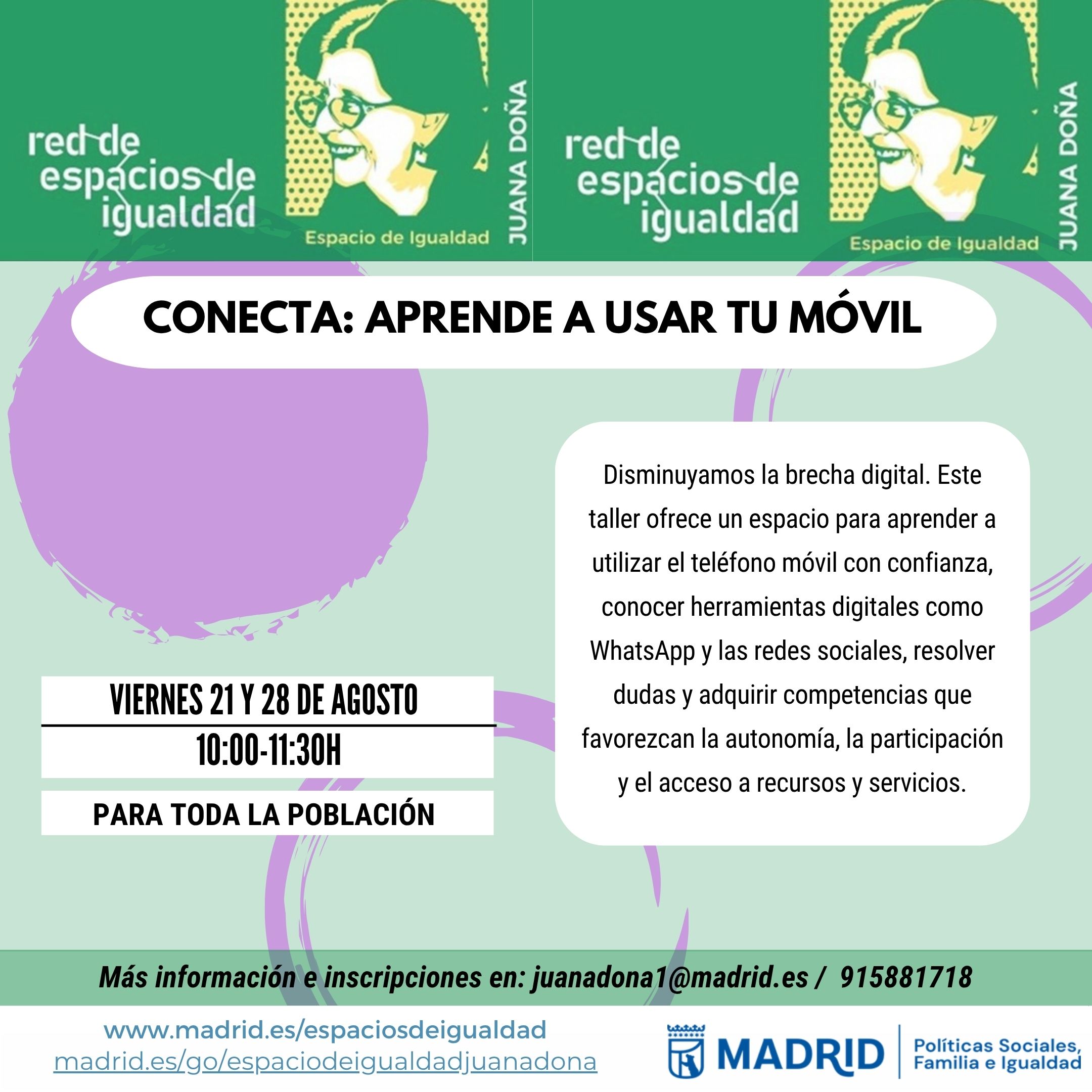 Cartel con el texto contenido en web