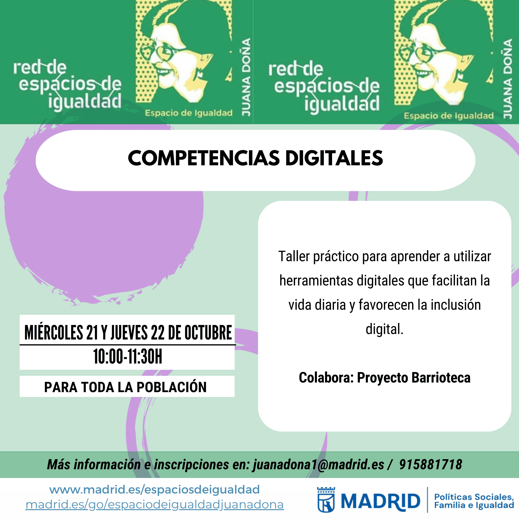Cartel con el texto contenido en web
