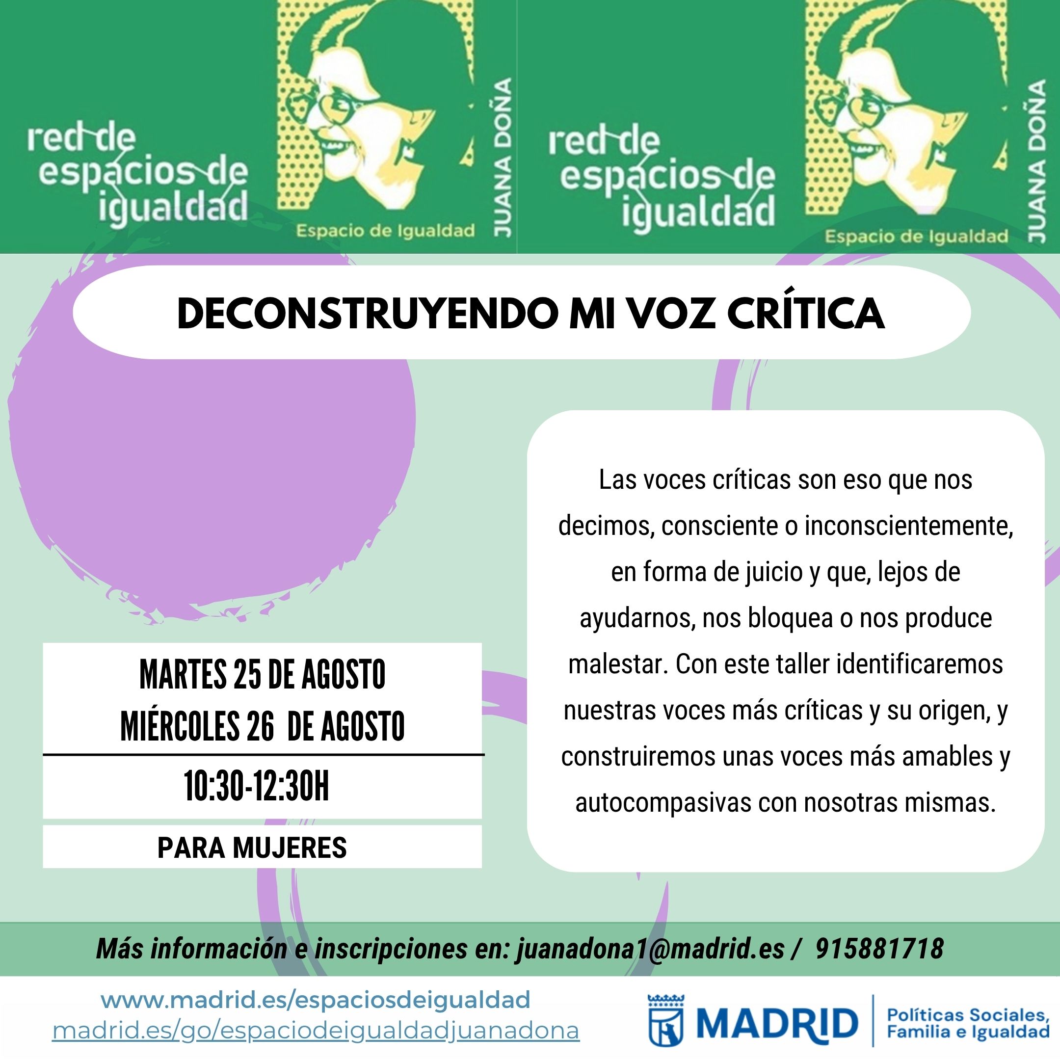 Cartel con texto con la misma informaci&oacute;n que en web