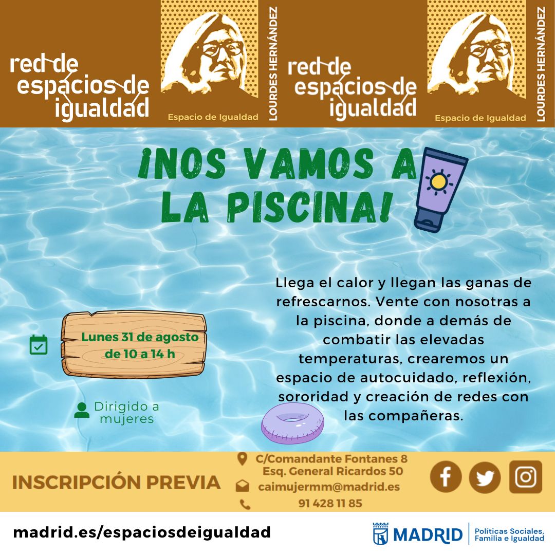 ¡Nos vamos a la piscina! Con el Espacio de Igualdad Lourdes Hernández