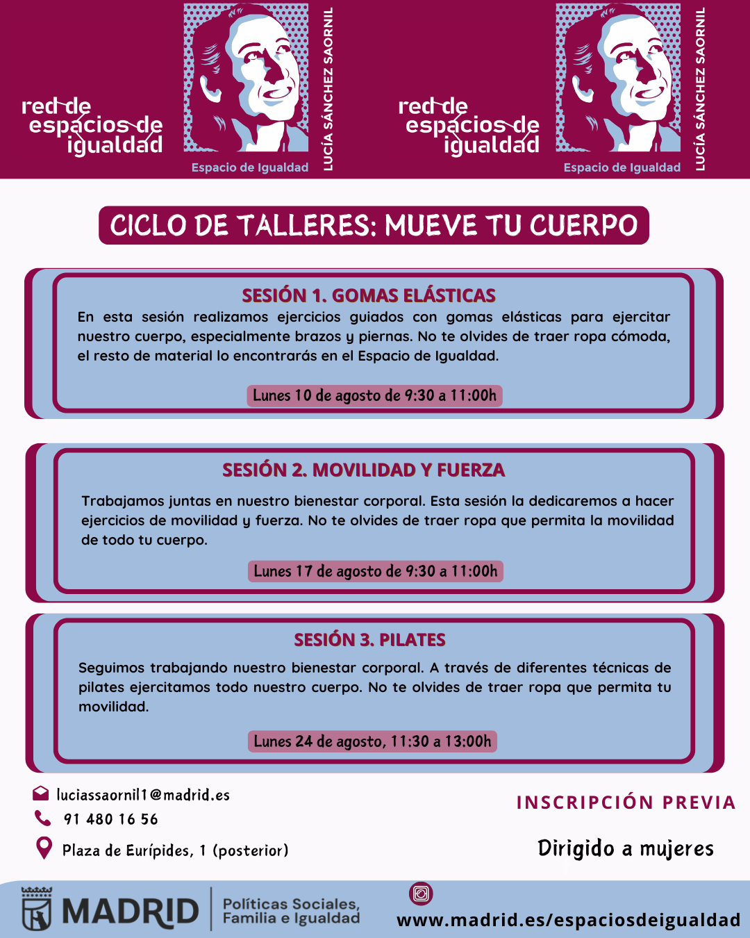 Cartel con el texto contenido en web