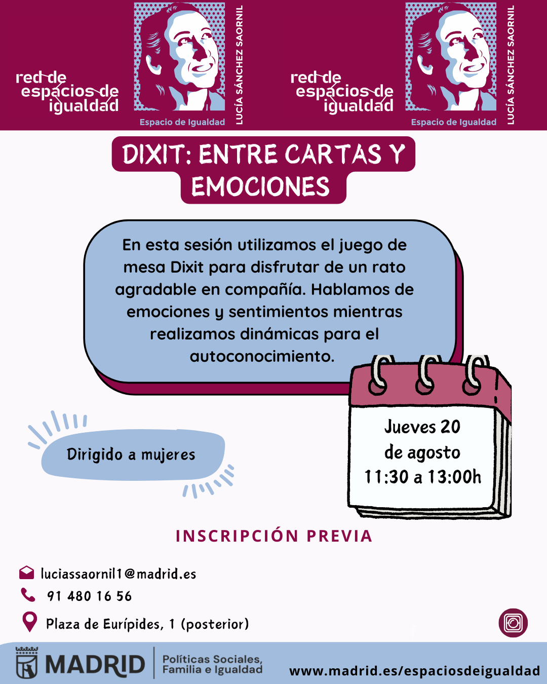 Cartel con el texto contenido en web