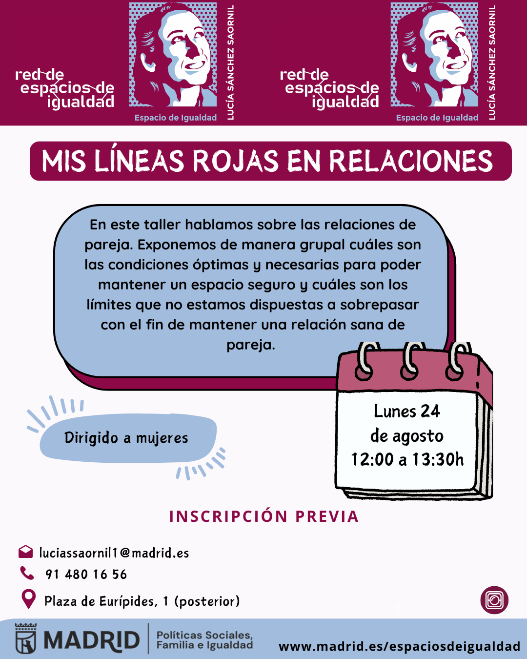Cartel con el texto contenido en web