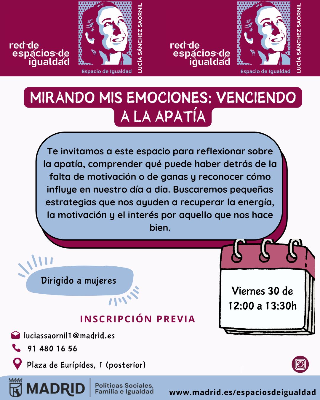 Cartel con el texto contenido en web