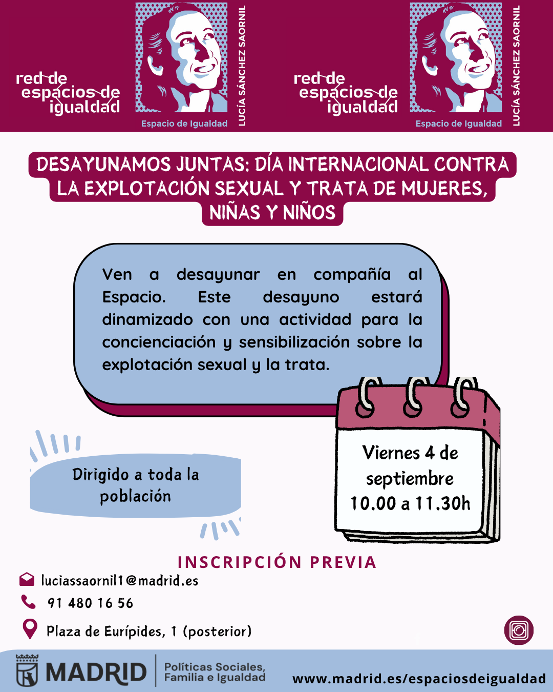 Cartel con el texto contenido en web