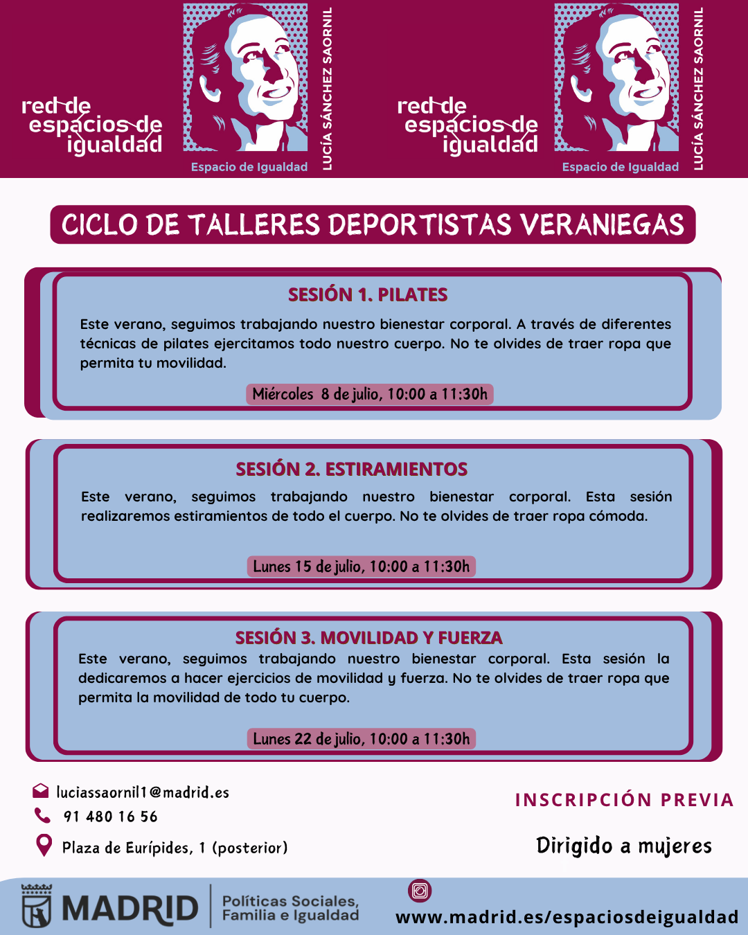 Cartel con el texto contenido en web
