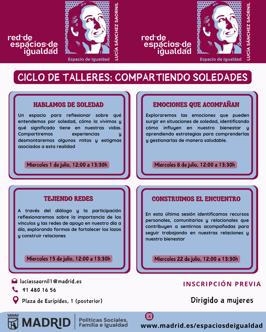 cartel con texto informativo similar a lo publicado en web