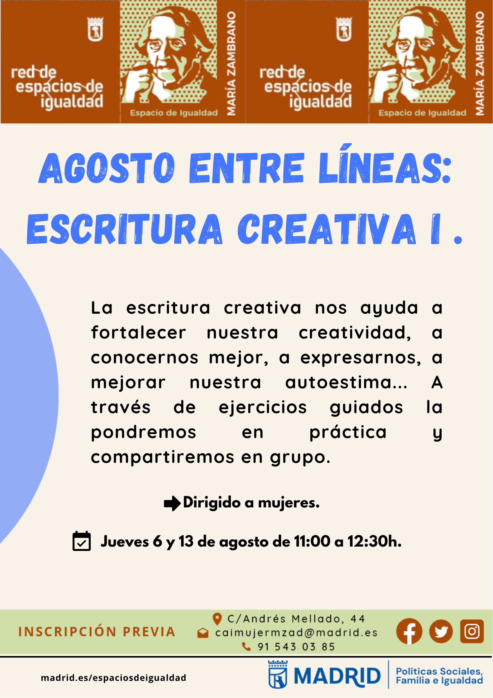 Cartel con texto con la misma informaci&oacute;n que en web