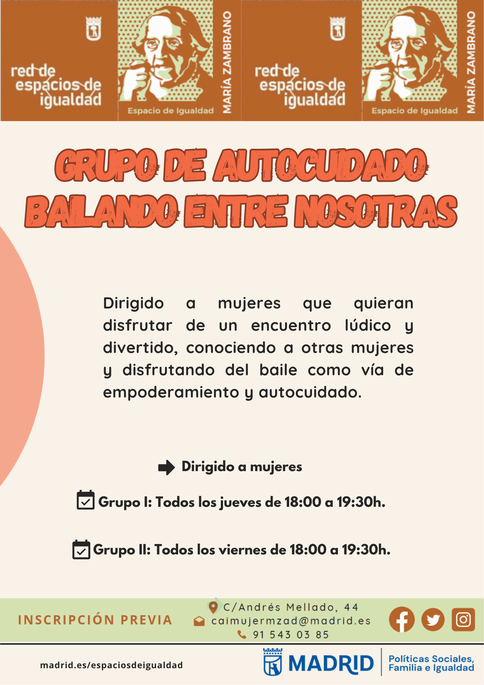 Cartel con el texto contenido en web
