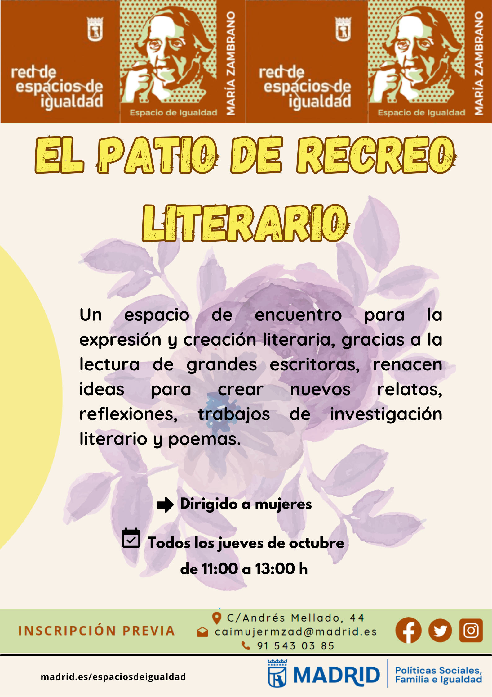 Cartel con texto contenido en la web