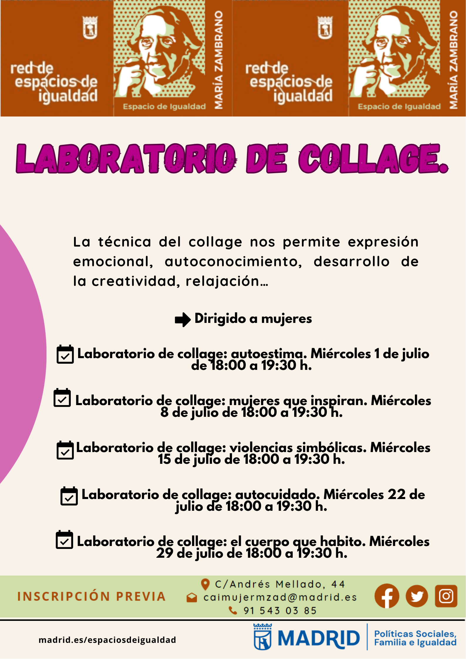 Cartel con la misma informaci&oacute;n que la publicada en web