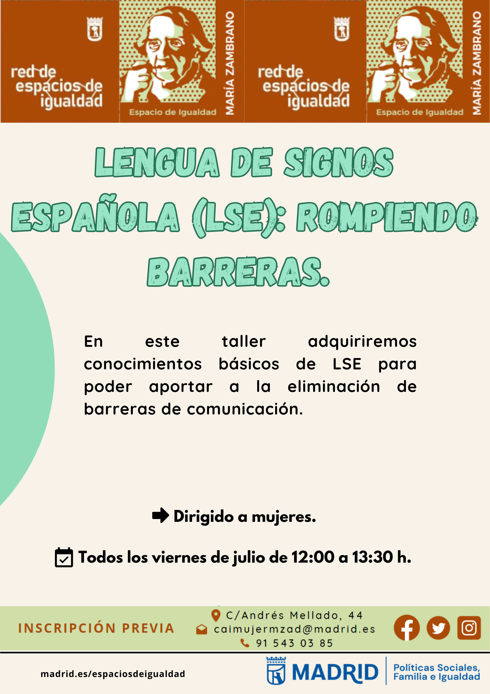 cartel con la misma informaci&oacute;n que lo publicado en web