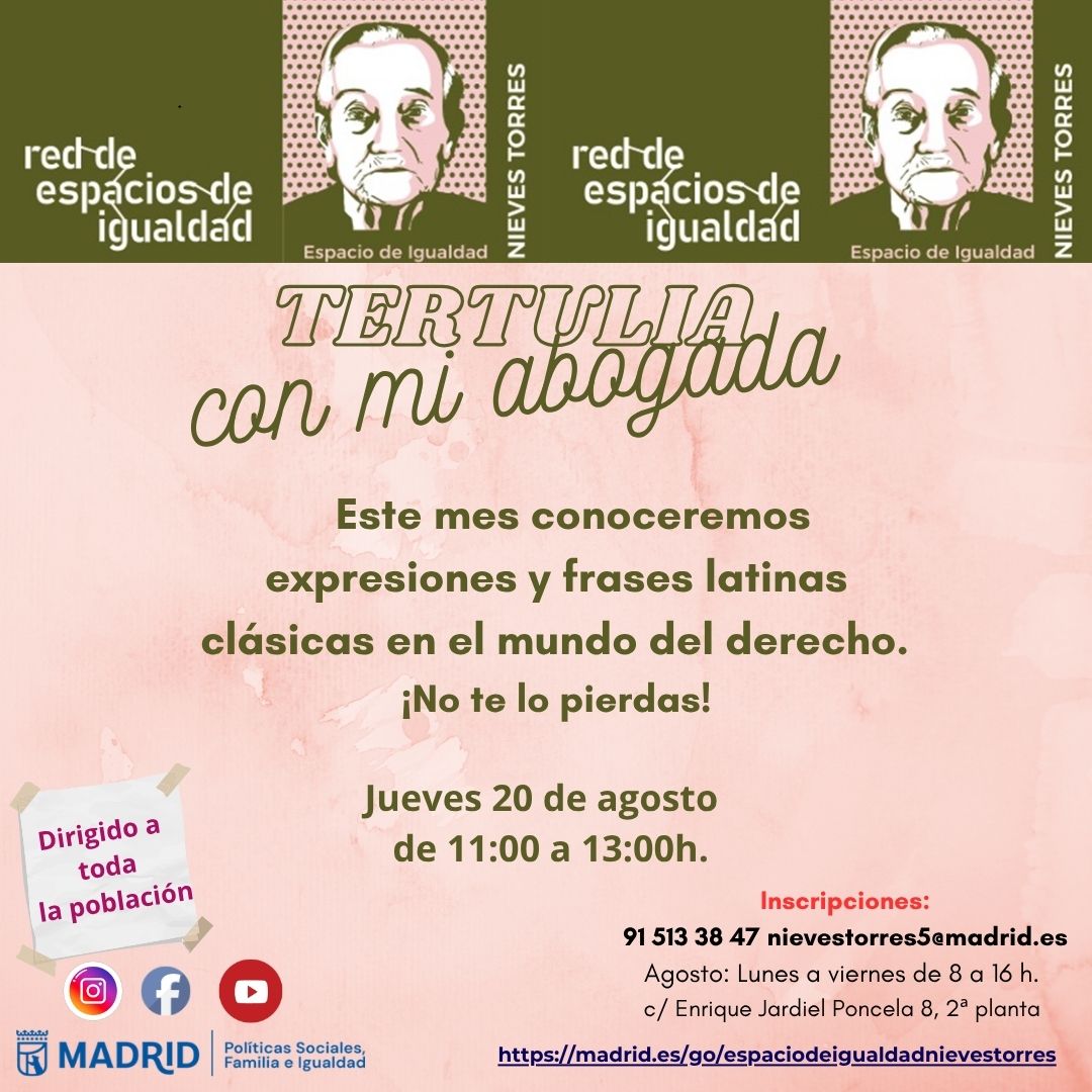 tertulia con mi abogada. dirigido a poblaci&oacute;n general. 