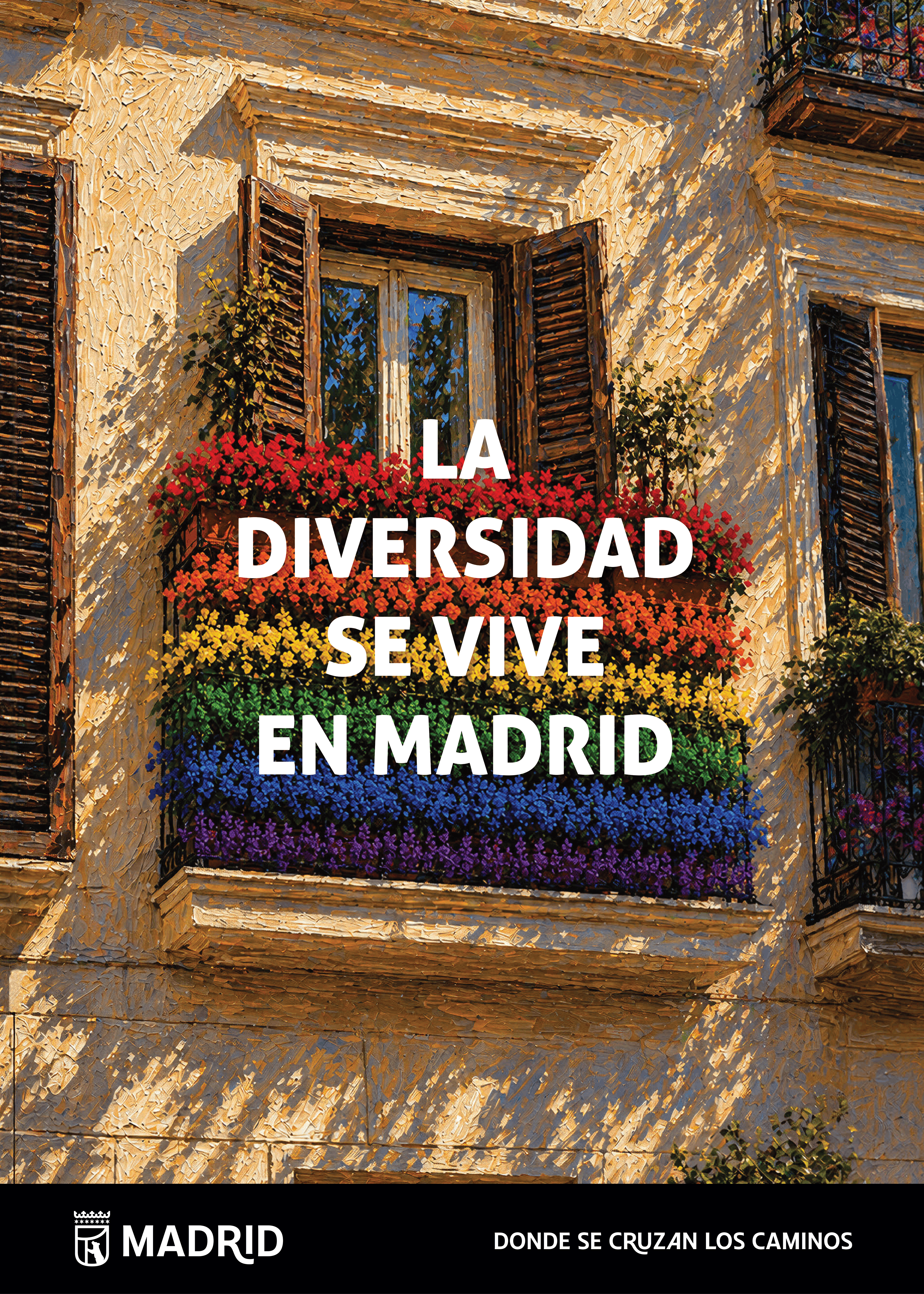balc&oacute;n con bandera LGTBI