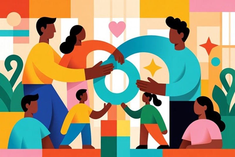 imagen ilustrativa de ni&ntilde;os y adultos