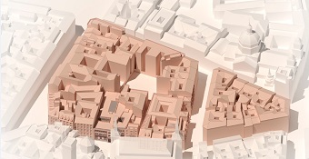 Plano virtual de la situación geográfica de la Imprenta Municipal en 2020