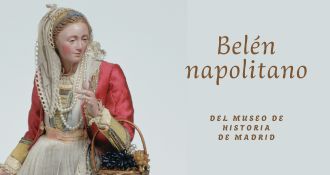 Imagen con una figura del belén y escrito Belén napolitano para presentar el capítulo de la página web