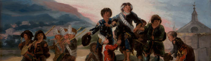 Imagen de la obra de Goya "Ni&ntilde;os jugando a soldados" presente en la exposici&oacute;n temporal Goya y las escuelas flamenca e italiana