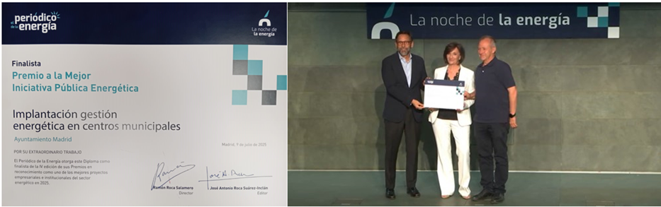 Diploma y foto de la entrega del mismo.