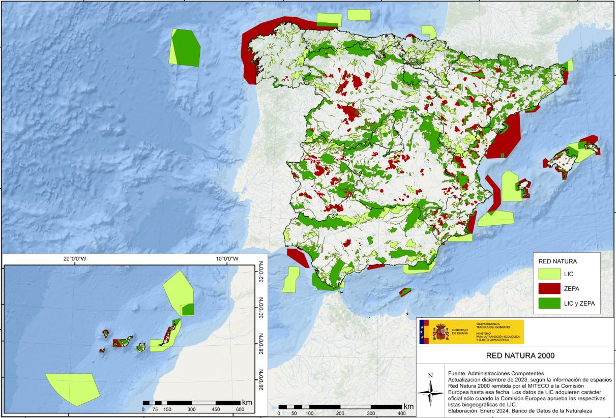 Mapa de la Red Natura en España