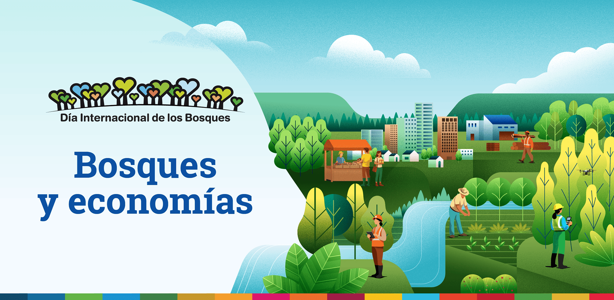 Banner en espa&ntilde;ol del d&iacute;a Internacional de los bosques, 21 de marzo