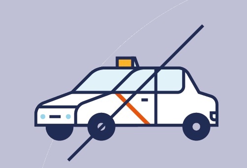 Prohibido circular taxis vacios
