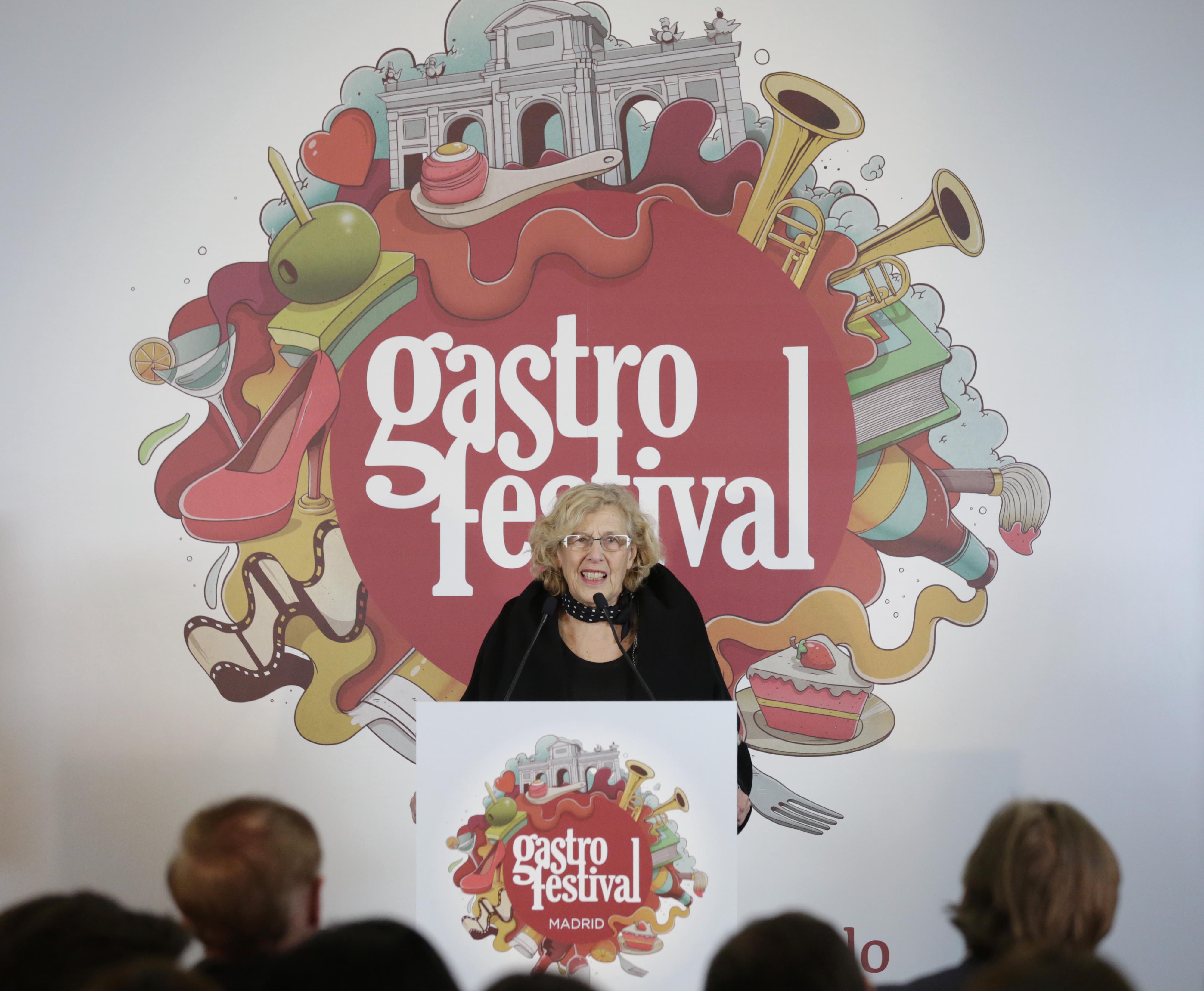 Manuela Carmena en el acto de presentación de Gastrofestival 2017