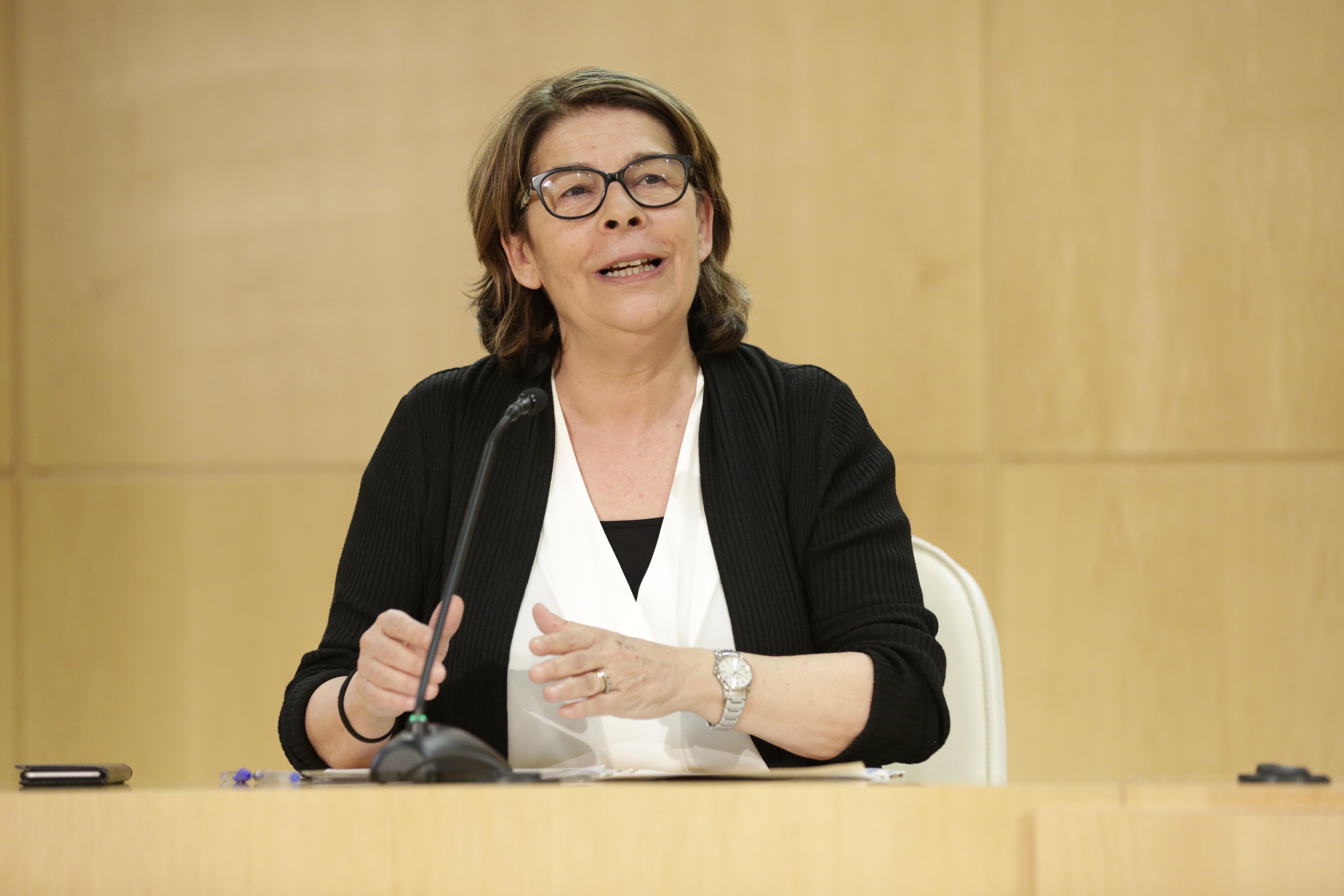 Inés Sabanés, delegada de medio Ambiente y Movilidad. Rueda de prensa posterior a la Junta de Gobierno del 6 de abril de 2017