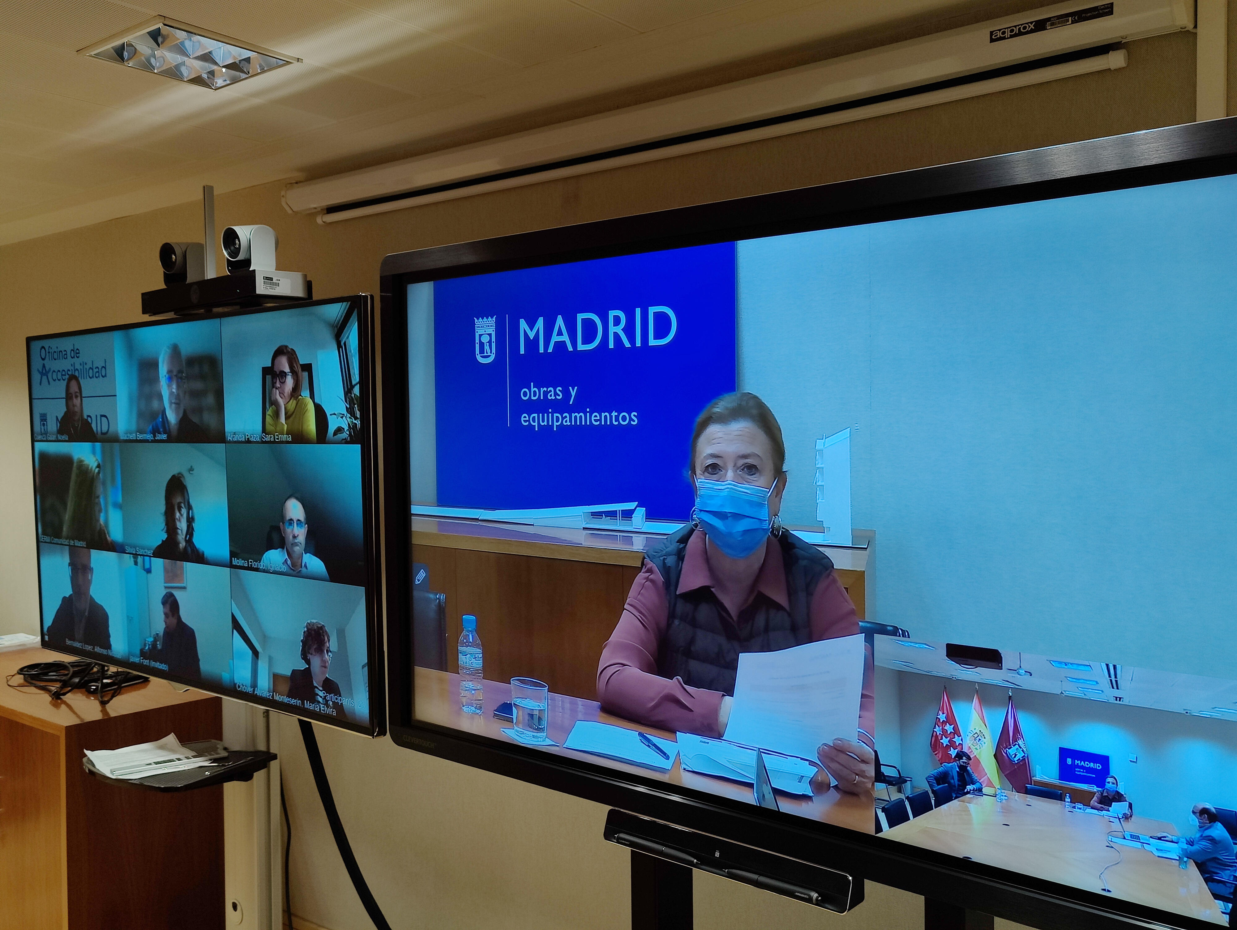 La delegada de obras y Equipamientos, Paloma García Romero, durante la reunión de la Mesa de Accesibilidad de la Ciudad de Madrid