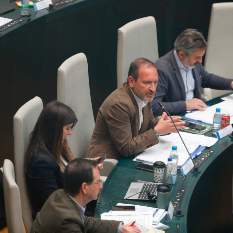 Mariano Fuentes en un momento de su intervención en el Pleno de Cibeles celebrado hoy