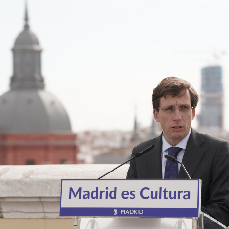 Almeida durante su intervención en el acto de balance de las políticas municipales en materia cultural