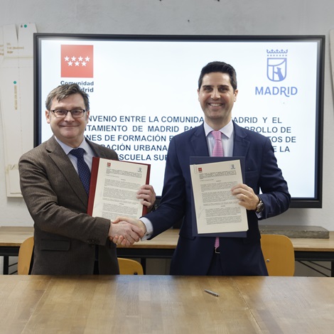 El Ayuntamiento y la Comunidad de Madrid suscriben un convenio para integrar la formaci&oacute;n en dise&ntilde;o en proyectos de regeneraci&oacute;n urbana