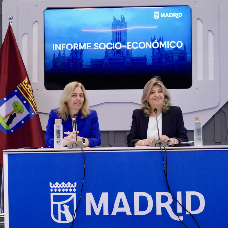 La vicealcaldesa de Madrid, Inma Sanz, y la titular del &aacute;rea econ&oacute;mica, Engracia Hidalgo, presentan un informe sobre la situaci&oacute;n socioecon&oacute;mica de la ciudad de Madrid 