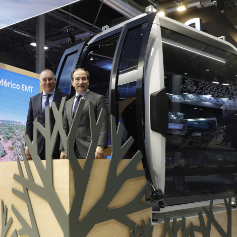El Ayuntamiento muestra una cabina del futuro Telef&eacute;rico de Madrid en el Global Mobility Call