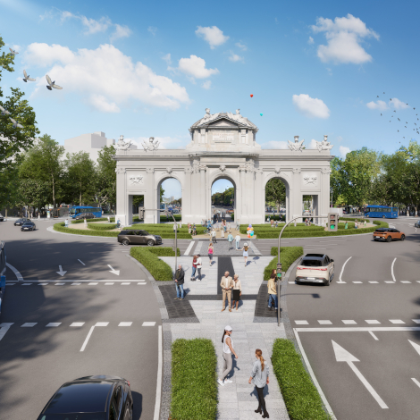 Render del proyecto de remodelaci&oacute;n de la calle de Alcal&aacute; entre las plazas de Cibeles e Independencia 