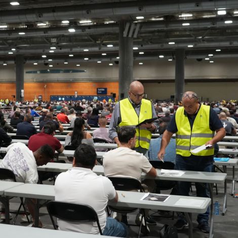 Aula del examen del proceso de selecci&oacute;n para conductores de la EMT