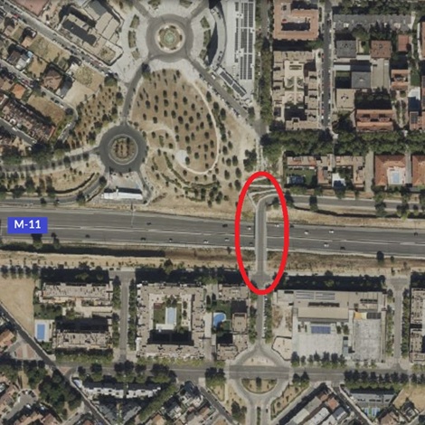Barajas inicia el acondicionamiento del puente de la calle Artemisa sobre la M-11