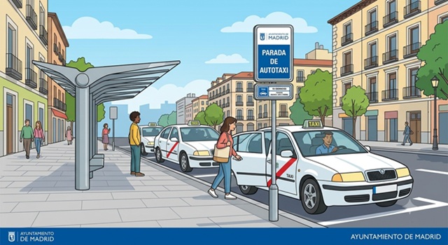 Iamgen ilustrativa de las paradas taxi Ayuntamiento de Madrid