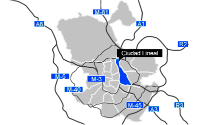 Mapa del distrito de Ciudad Lineal